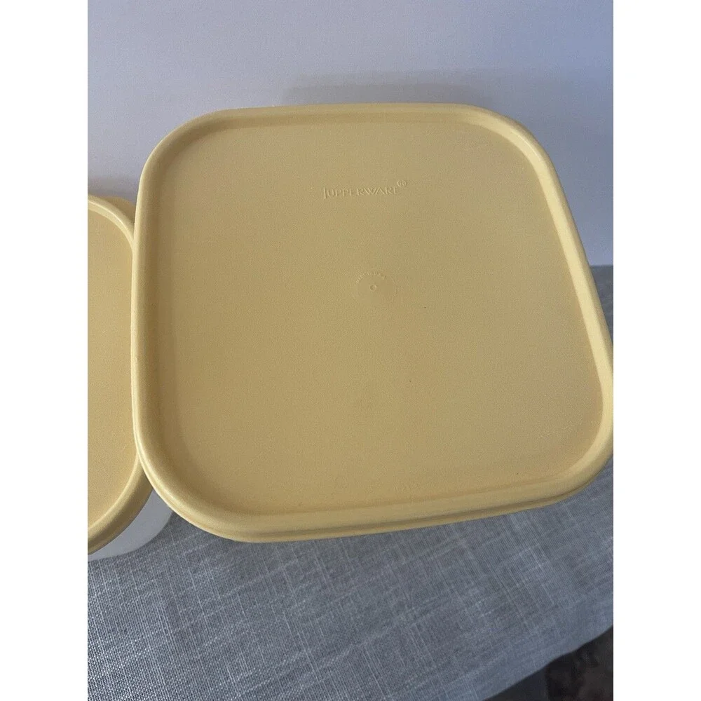 Tupperware 11Cups & 17 Cups Containers  Yellow Tops